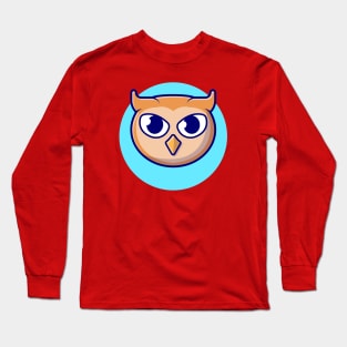 Cute Owl Cartoon Vector Icon Illustration (6) Long Sleeve T-Shirt